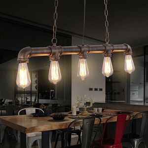 Hanger lampen loft vintage edison lichten gepersonaliseerde bar verlichting industrieel water pijp lamp e27cafe lampspender