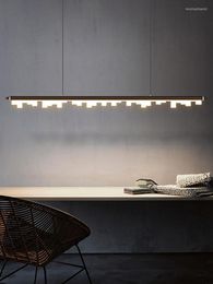 Lampes suspendues longue barre lumière LED en aluminium acrylique lampe suspendue horizontale salle à manger cuisine éclairage nordique moderne