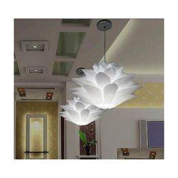 Hangende lampen laagste prijs te koop diy modern pinecone licht creatieve lelie lelie lotus roman led e27 35/45/55 cm iq puzzel lamp witte druppel dhfog