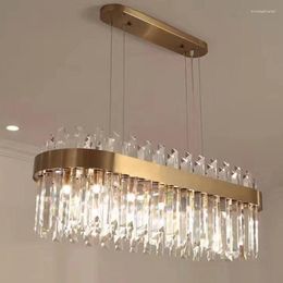 Lampes suspendues lustre de luxe lampe en cristal moderne Kroonluchter AC110V 220V or salle à manger salon luminaires