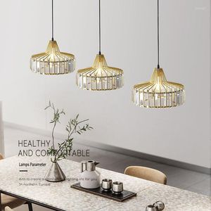 Lámparas colgantes Techo de cristal de lujo para comedor Candelabro moderno nórdico Lámpara colgante Lámpara de decoración del hogar