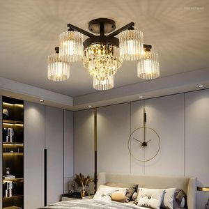 Lampes suspendues Plafonnier en cristal de luxe pour salon Style européen américain Luxueux lustre grand et haut de gamme Lumières