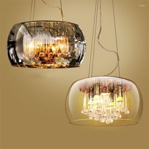 Lampes suspendues de luxe Cyrstal lumières salle à manger en verre cuisine suspendue pour salon café El décor luminaires industriels
