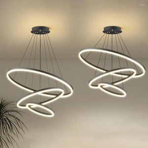 Hanglampen luxe led kroonluchter verstelbaar hanglichte high felheid ringen plafond woonkamer eettafel slaapkamer ornament