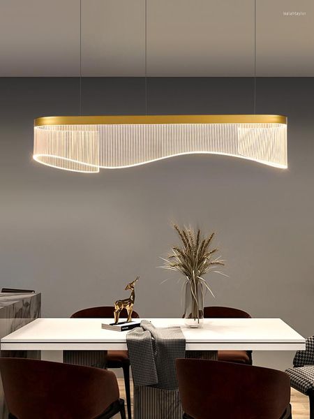 Lampes suspendues éclairage de luxe lustre Art élégant lumières modernes pour cuisine île bureau Table Suspension salle à manger lumière