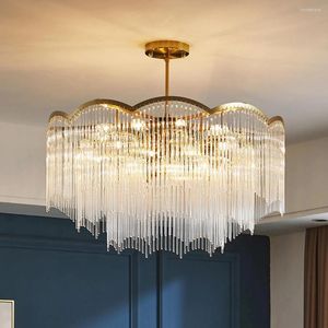 Lampes suspendues luxe salon lustre moderne salle à manger chambre cristal décoratif maison éclairage intérieur LED brillant