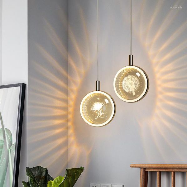 Lámparas colgantes Lámpara de cristal moderna de lujo para dormitorio Iluminación decorativa Lámpara de cable colgante largo ajustable Luz del pasillo