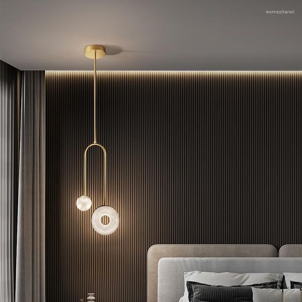Lampes suspendues luxe vent moderne Simple nordique couloir lampe salon fond appliques murales luminaires