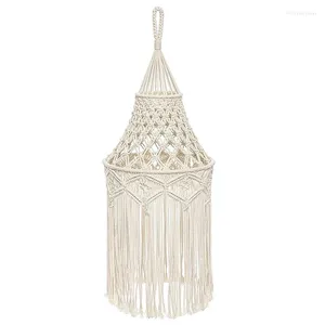 Hanglampen Macrame lampenkap Hangende lichtafdekking Kantoor Slaapkamer Woonkamer Kwekerij Dorm Boheemse Home Decor