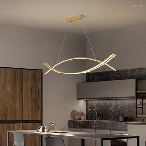 Hanglampen matzwart of gouden minimalistische moderne ledlichten voor woonkamer eetkeukenlampverlichting verlichting