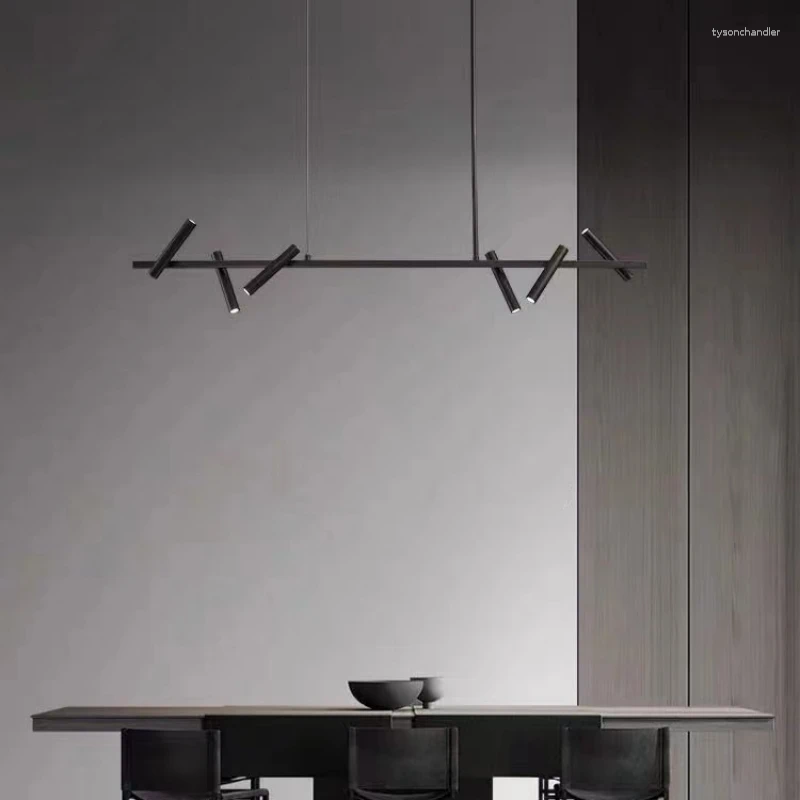 Lampes suspendues lustre minimaliste lustre en métal noir luminaires suspendus goutte pour salle à manger cuisine salon chambre hauteur réglable