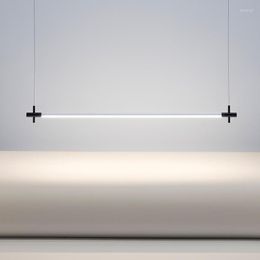 Anhängerlampen minimalistischer Kronleuchter Designer Esstisch Bar moderne einfache kreative nordische LED -Strip -Bürobeleuchtung