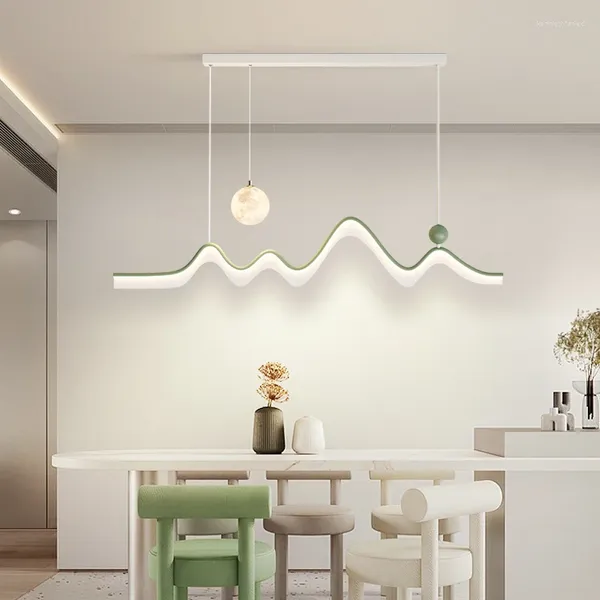 Lámparas colgantes minimalista LED araña restaurante comedor cocina moderna luz simple hogar iluminación interior accesorios colgantes