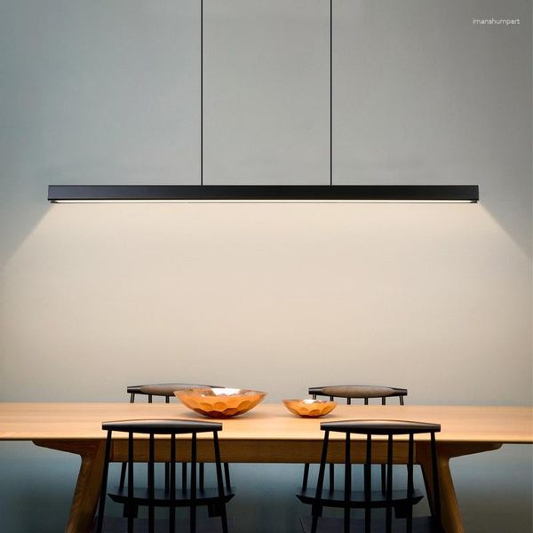 Lámparas colgantes Minimalista Led Comedor luces de cocina Bar Lámpara colgante Cable de madera Ajustable