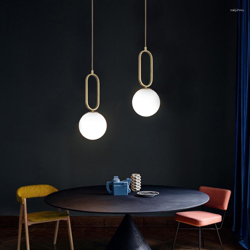 Hängslampor minimalistiska led glasbelysningar Glod svart hängande ljuskronor lampa matsal restaurang konstsupphängning armaturen