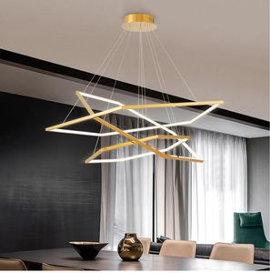 Hangende lampen MODEN ART Deco geometrische polygoon LED kroonluchter verlichting moderne woonkamer hangende verlichting roestvrijstalen lamppendan