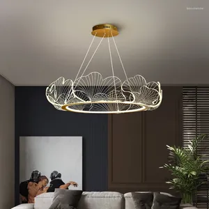 Lampes suspendues Moderne Acrylique Fleur LED Lumière Pour Salon Salle À Manger Nordique Simple Chambre Lustre