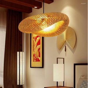 Lampes suspendues modernes en bambou salle à manger LED lumières éclairage en bois dans le salon chambre El lampe suspendue restaurant cuisine