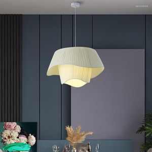 Lampes suspendues Moderne Chambre Éclairage Décor À La Maison Tissu LED Plafonnier Designer Nordique Suspension Luminaire Suspension Lumières