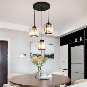 Hanglampen moderne chroom metalen kristallen LED -verlichting Lampverlichting voor foyer woonkamer