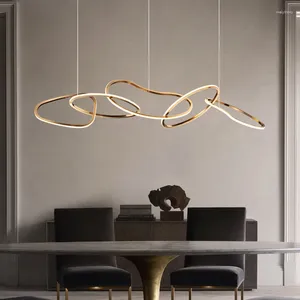 Lampes suspendues Cercle moderne LED lumières pour salle à manger cuisine éclairage décor lustre lustre lampe barre intérieure luminaire suspendu