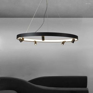 Suspension Lampes Moderne Circulaire LED Lustre Lumières Nordic Minimaliste Spot Suspension Pour Salon Salle À Manger Intérieur Décor Suspension