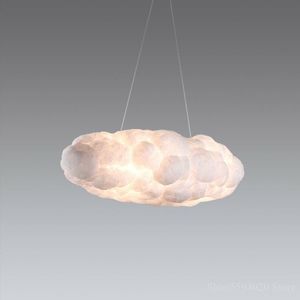 Hanglampen Moderne Wolken Licht Drijvend Opknoping Wit Zijde Katoen Zachte Hanglamp Loft Decor Binnenverlichting Glans Suspension