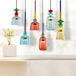 Lampes suspendues modernes colorées LED lumières éclairage pour salon suspendu Loft cuisine Villa lampe luminaires à la maison