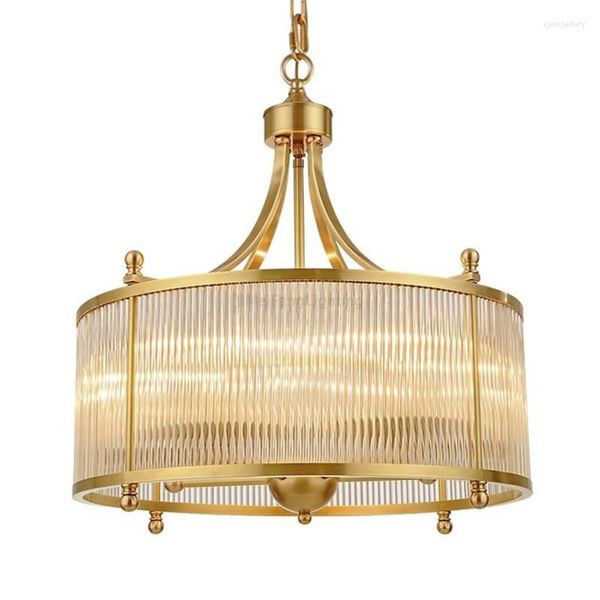 Lampes suspendues Lustres contemporains modernes Ceilling Lamp Light For Diing Room Living Copper Dia.50cm Suspendsion Fixtures