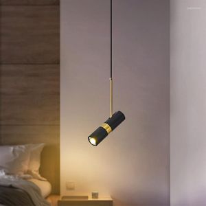 Hanglampen moderne creatieve ontwerpstudielichten slaapkamer eetkamer keukenarmaturen glans zwarte lampenkap verstelbare hanglamp