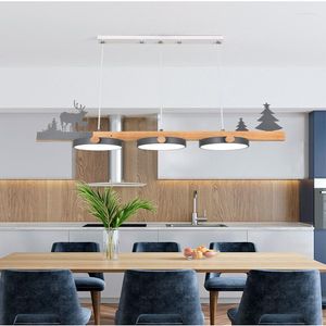 Hanglampen moderne creatieve led kroonluchter eetkamer studie plafondlicht wonen houten smeedijzeren lamp café indoor verlichting armatuur