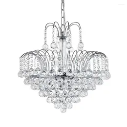 Lampes suspendues Lustre en cristal moderne Clear K9 Ball Raindrop Plafonnier avec 6 lumières Luxueux Élégant Lightin