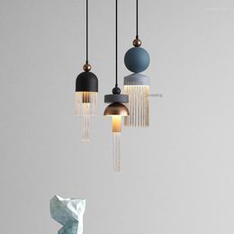 Lámparas colgantes Lámpara de cristal moderna Luces de lujo Nordic Lustre LED Restaurante Hanglamp Lámparas de dormitorio Accesorios de cocina