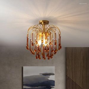 Lampes suspendues Lustres LED en cristal moderne éclairage salon restaurant luminaires suspendus E14 90-260V lampe de chambre à coucher décoration de la maison