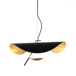 Lampes suspendues Lustre de surface incurvée moderne pour salon restaurant cuisine table à manger soucoupe volante chapeau art éclairage LED intérieur