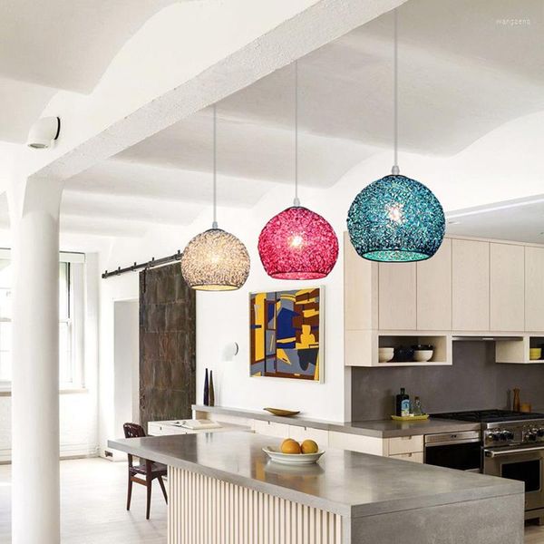 Lámparas colgantes, decoración moderna, luces LED, lámpara de bola colorida, comedor nórdico, dormitorio, cocina, lámpara colgante para interiores, bombilla E27