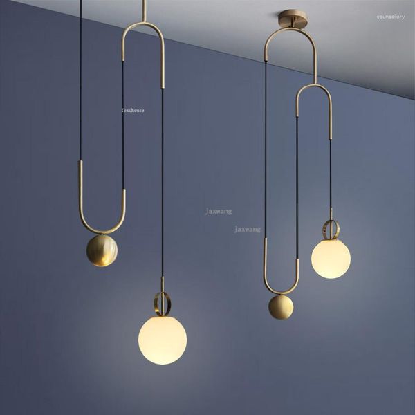 Lampes suspendues Design moderne verre LED luminaires salon chambre lampe lumières cuisine ménage décor suspendu