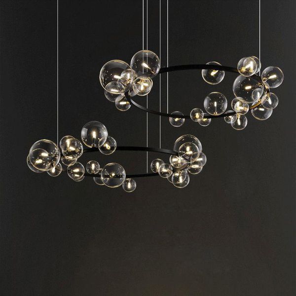 Lampes suspendues Design moderne verre LED lumières salle à manger salon décor lampe magasin luminaire suspendu luminaires suspendusPendentif