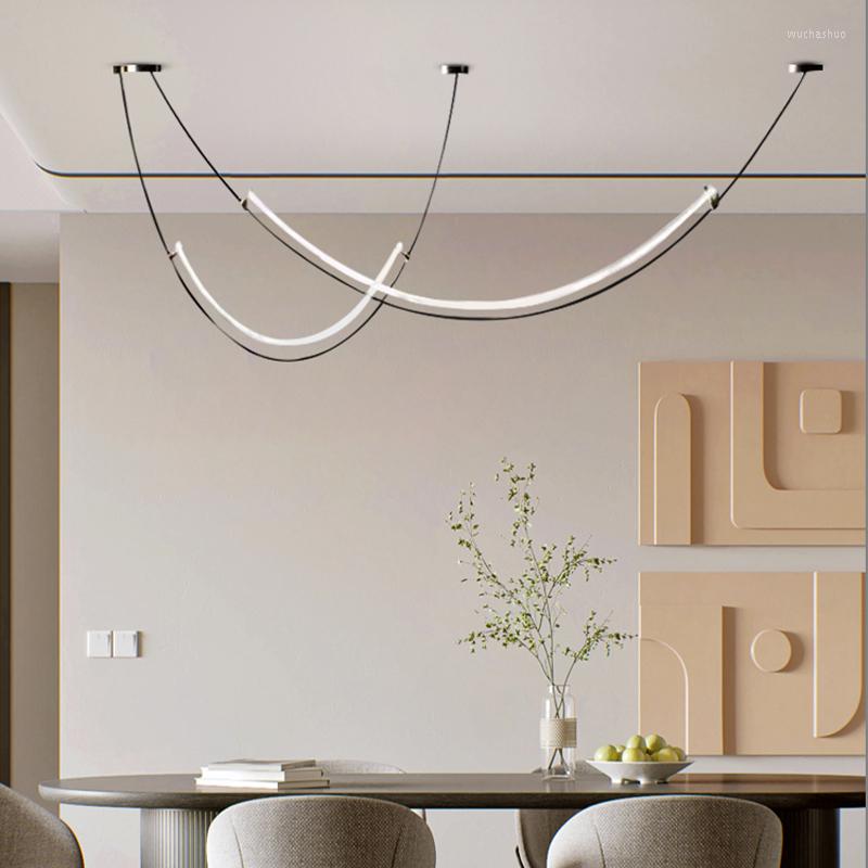 Lâmpadas pendentes Linha de designer moderna Lâmpada de suspensão nórdica para sala de jantar/sala de estar decoração de decoração de casa iluminação