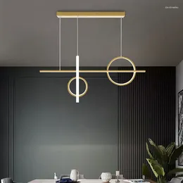 Lampes suspendues Lustre LED à gradation moderne doré/noir île Art suspension lumière lumières cuisine salon design lampe suspendue