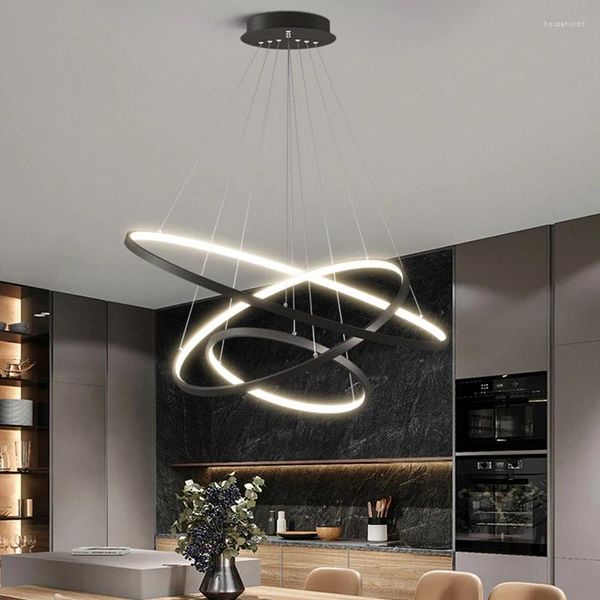 Lampes suspendues modernes salle à manger salle à manger LED anneaux de plafond lumières éclairage intérieur lustres intérieurs pour vivre