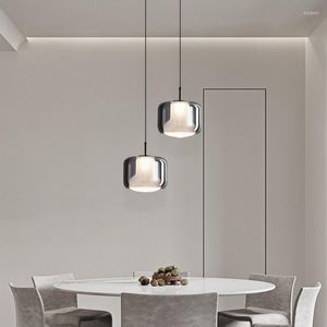 Hanglampen moderne eetkamer glas kroonluchter slaapkamer thuis decor ontwerper high-end bed suspensie licht café bar led