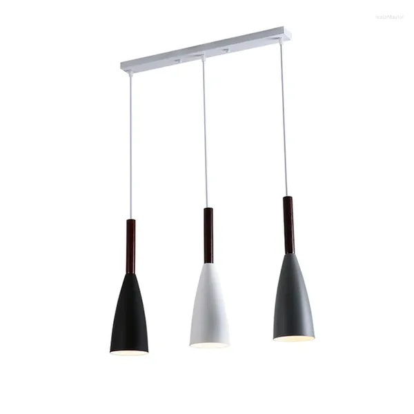 Pendants lampes modernes E27 Lumière pour le salon Arrivée de restauration Nordic Creative Minimalist Lights Bar Hanglamp Fixture