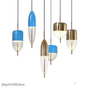 Hanglampen moderne vis drijvende lichten Noordse ontwerp Water druppeltjes glas hangende lamp