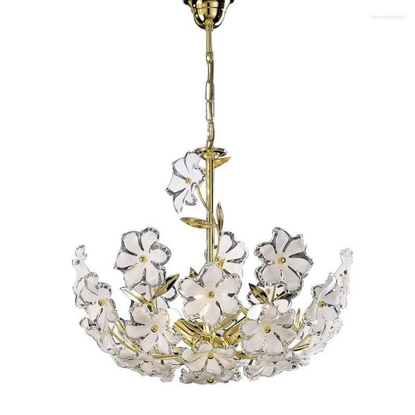 Lampes suspendues moderne fleur lustre rural or fer luxe créatif chambre salon branche prune restaurant El