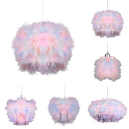 Lampes suspendues Moderne Fluffy Light Nordic Plafond Lustre Lampe Plume Colorée Luminaire Suspendu Pour Salon Chambre LED