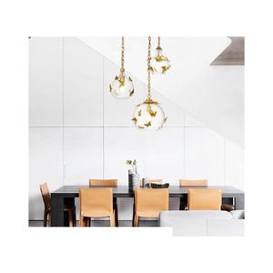 Lampes Suspendues Moderne En Verre Led Lustre Éclairage Chambre Salon Cuisine Luminaires Lumières Papillon Doré Suspension Lampe Drop De Dhnrw