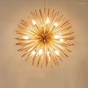 Lampes suspendues Lustre d'or moderne éclairage pour salle à manger de luxe décor à la maison luminaires LED intérieur suspendus lustres arrivée