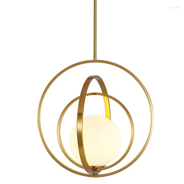 Lámparas colgantes, anillo de luz de oro moderno para dormitorio, cocina, comedor, accesorio colgante, luminaria, decoración interior para el hogar, envío gratis