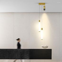 Hanglampen moderne gouden trap kroonluchter voor duplex gebouw hoogbouw hoge lege woonkamer hal creatieve zwarte rotatie ring lange lamp